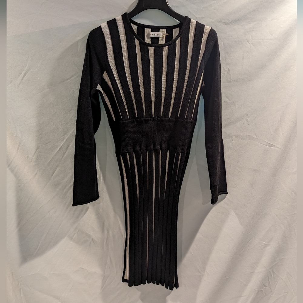 Women's Large Calvin Klein Long Sleeve Black and White Dress